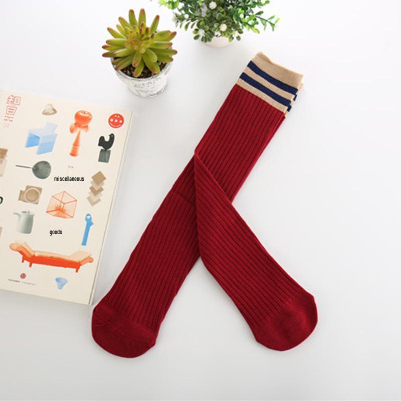 Children's Versatile Knee-High Cotton Socks - Spring & Autumn Styles for Boys & Girls.