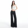 Dark blue low-rise non-stick leg flared jeans women's spring and summer new American retro Spice Girl wide-leg pants