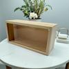 1 pz Scatola Estraibile in Pino con Coperchio Scorrevole Scatola di Legno Trasparente Scatola Portaoggetti Display Fai da Te Vetrina per Esposizione di Giocattoli e Figure Accessori per la Casa