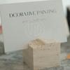 Natural Travertine Stone Business Card Holder for Desk Polished Marble Wedding Table Signs Photo Display Desktop Memo Holder