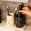 Creative Gold Plated Marble Ceramic Mouthwash Cup Home Couple Toothbrush Holder Ceramic Mouthwash Cup Bathroom Accessories
