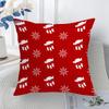 Christmas Red Square Pillow Cover Elk Santa Claus Christmas Tree Print Home Pillow Cushion Cover