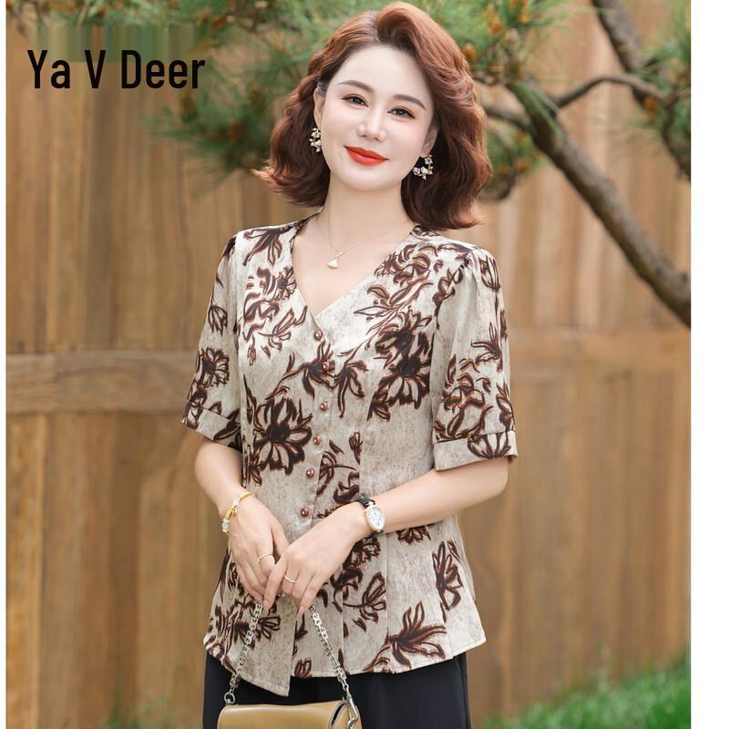 Women s Chinese Style Floral Summer T-Shirt 4XL