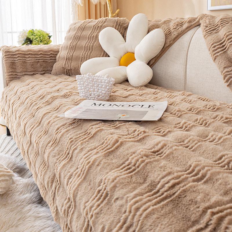 

Современные чехлы для диванов из искусственного кролика, плюшевые, на 1/2/3 места, утолщенные, нескользящие, ультрамягкие, чехлы для диванов, чехлы для кресел, чехлы для сидений диванов 70x70cm 1pc