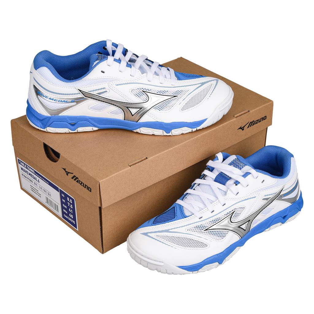 Mizuno Wave Medal 6 Fashion Versatile Shock Absorption Low Top Training Shoes Unisex sneaker Peacock-Blue 81GA191503