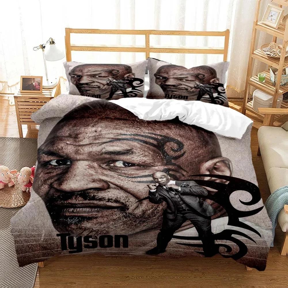 3D Print Mike Tyson Boxing Champion Bedding Set Boys Girls Twin Queen King Size Duvet Cover Pillowcase Bed Boys Adult Bedroom