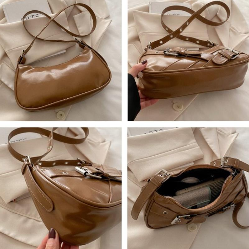 Retro Casual Belt Women's Shoulder Bags Versatile Cool Hot Girls Crossbody Handbags Y2k Simple Female Underarm Bag Purse