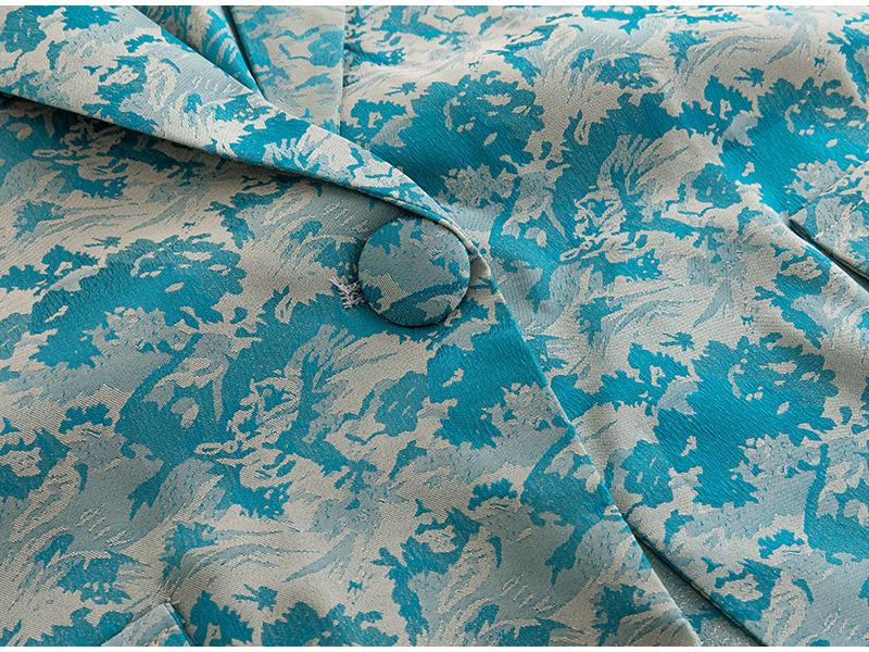 Elegantní žakárové sako slim fit - Dámské jarní/letní se 7/8 rukávem