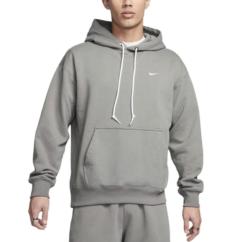 Nike Solo Swoosh Fleece Pullover Hoodie 'Grey' Men's DX0814-029