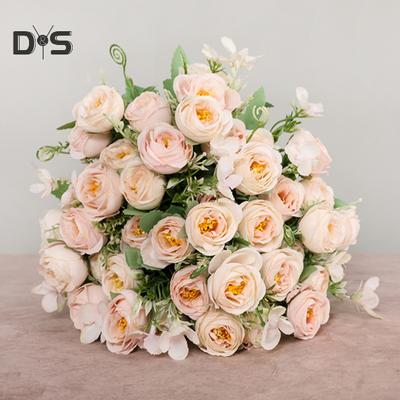 Flower Real Touch Clear Texture Faux Silk Colorful Artificial Rose Bouquet