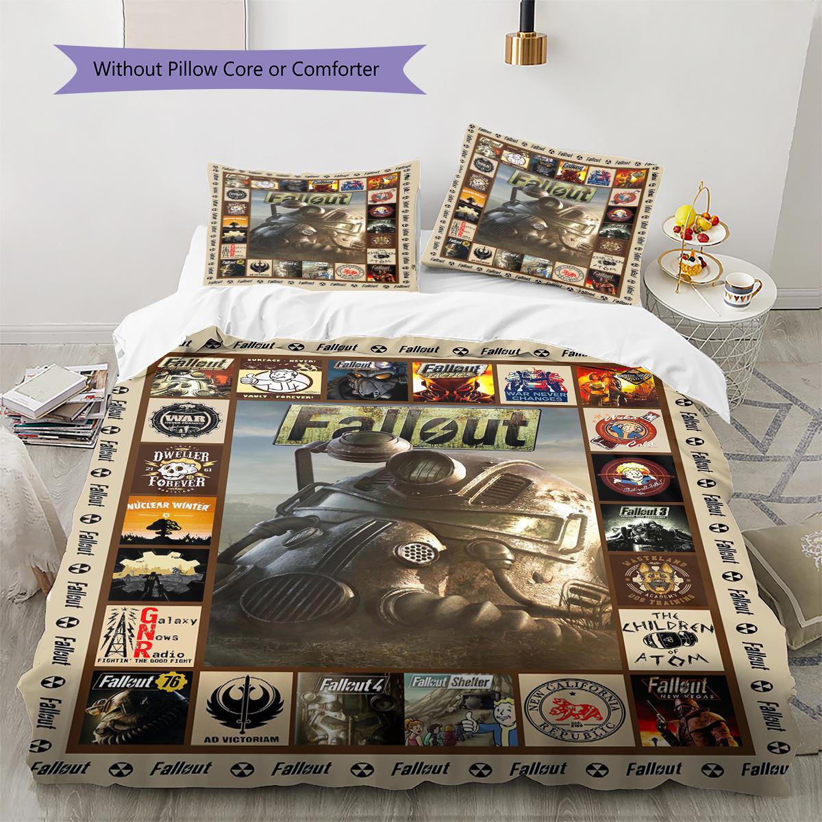 

Fallout-Inspired Pattern Bedding Quilt Set Quilt Cover Pillowcase Home Decoration Gift (1 * duvet cover + 2 * pillowcase, without core) 220x240cm