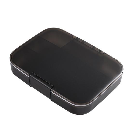 

Таблетница 9 отделений влагостойкая большая емкость прозрачный дизайн органайзер для таблеток для дома и путешествий чёрный