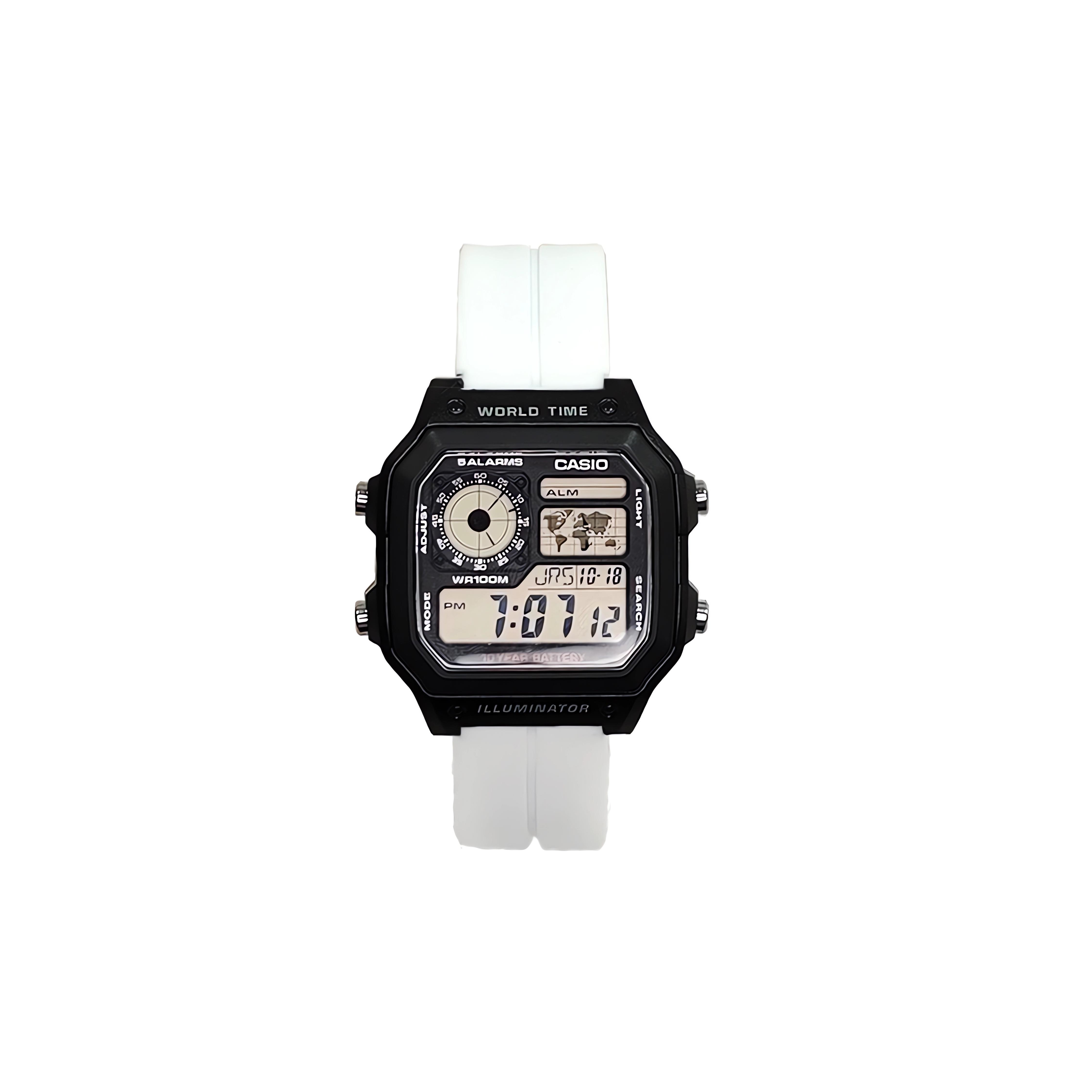 CASIO Unisex YOUTH 44mm Black Watch AE-1200WH-1A(Watch3--) Black Block Snow
