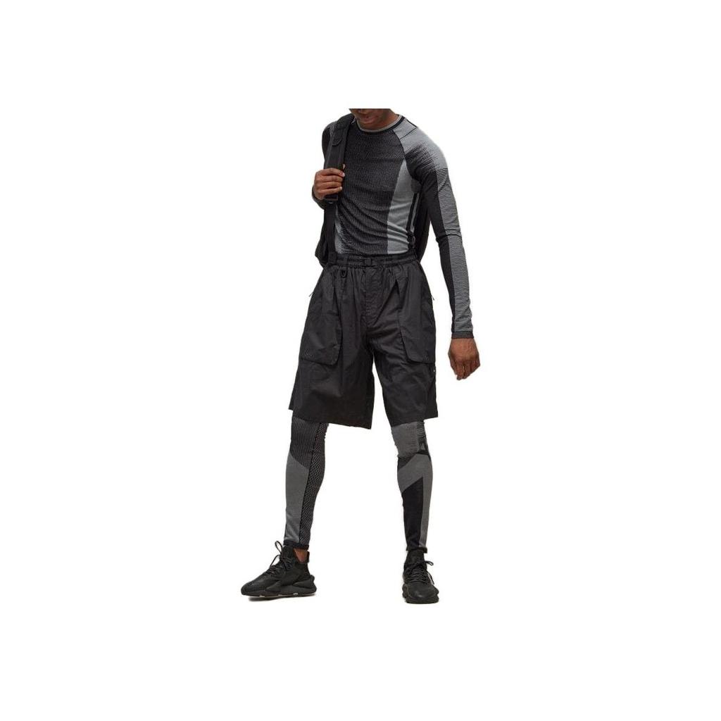 Y-3 Striped Slim Fit Long Sleeve T-Shirt Men Tops Black Gray HY5874