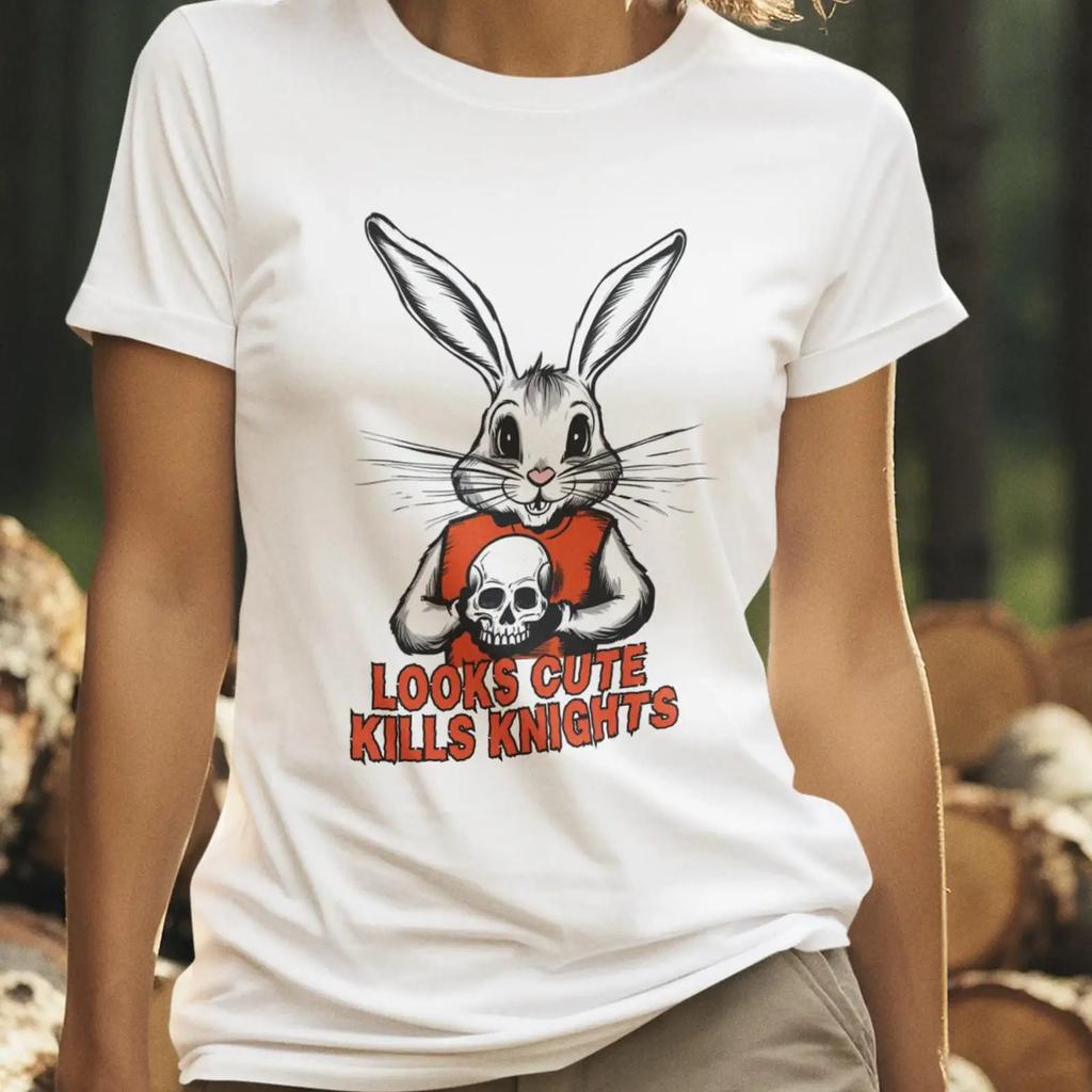 Killer Rabbit T Shirt Monty Python Inspired Dark Humor vintage Washed designer clothes Unisex Stylish Comfortable Soft