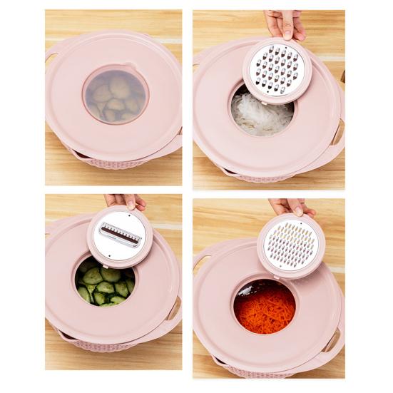 1 Set Stainless Steel Drain Basket Double-layered Rotatable Anti-skid Bottom Kitchen