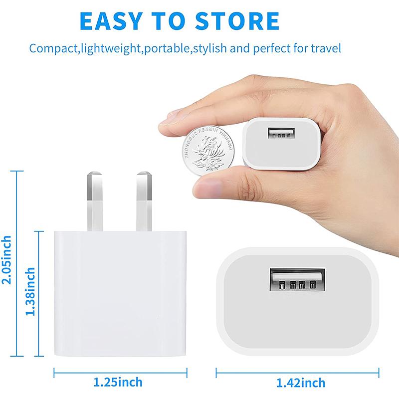 1/5 Stück Ein Port Universal Reise 5V 2A USB AC Wand Heimladegerät Netzteil AU Stecker Handy Ladekopf Australischer Standard