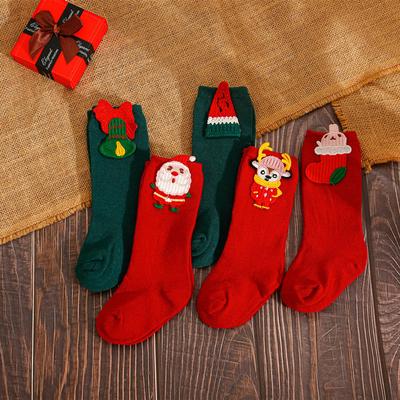 Merry Christmas Thermal Cute Children's Socks Cartoon  Santa Claus Baby's Socks Elk Doll Stitch Stocking for Baby Children Kids