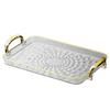 ZISIZ Gold Rim Tea Tray and Storage Organizer