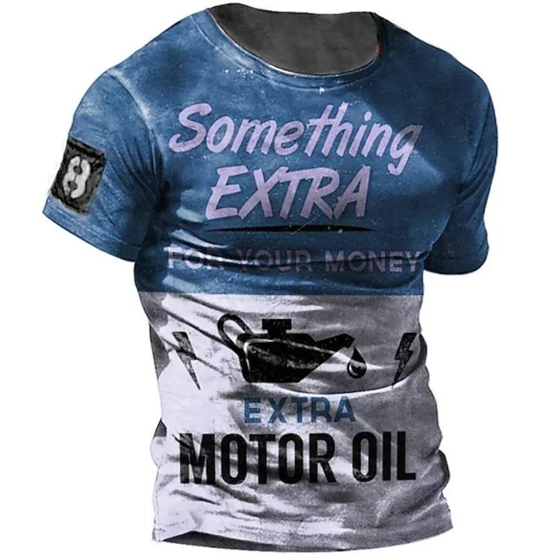 Men Vintage Motorcycle 3d Print Casual Short Sleeve Loose Oversized T-shirts for Men Sweatshirt Men's Top Clothing