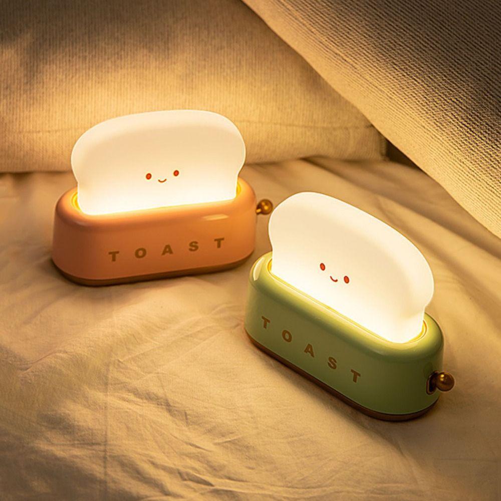Cartoon Toaster Lamp Dimmable Mini Table Lamp Ambient Lighting Bread Toast Table Light  Bedroom