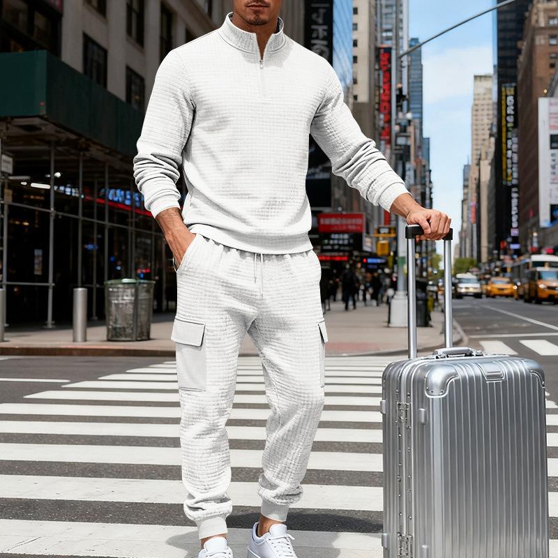 

Новое поступление Осень/Зима Мужской повседневный спортивный комплект свободного кроя для работы и поездок S белый