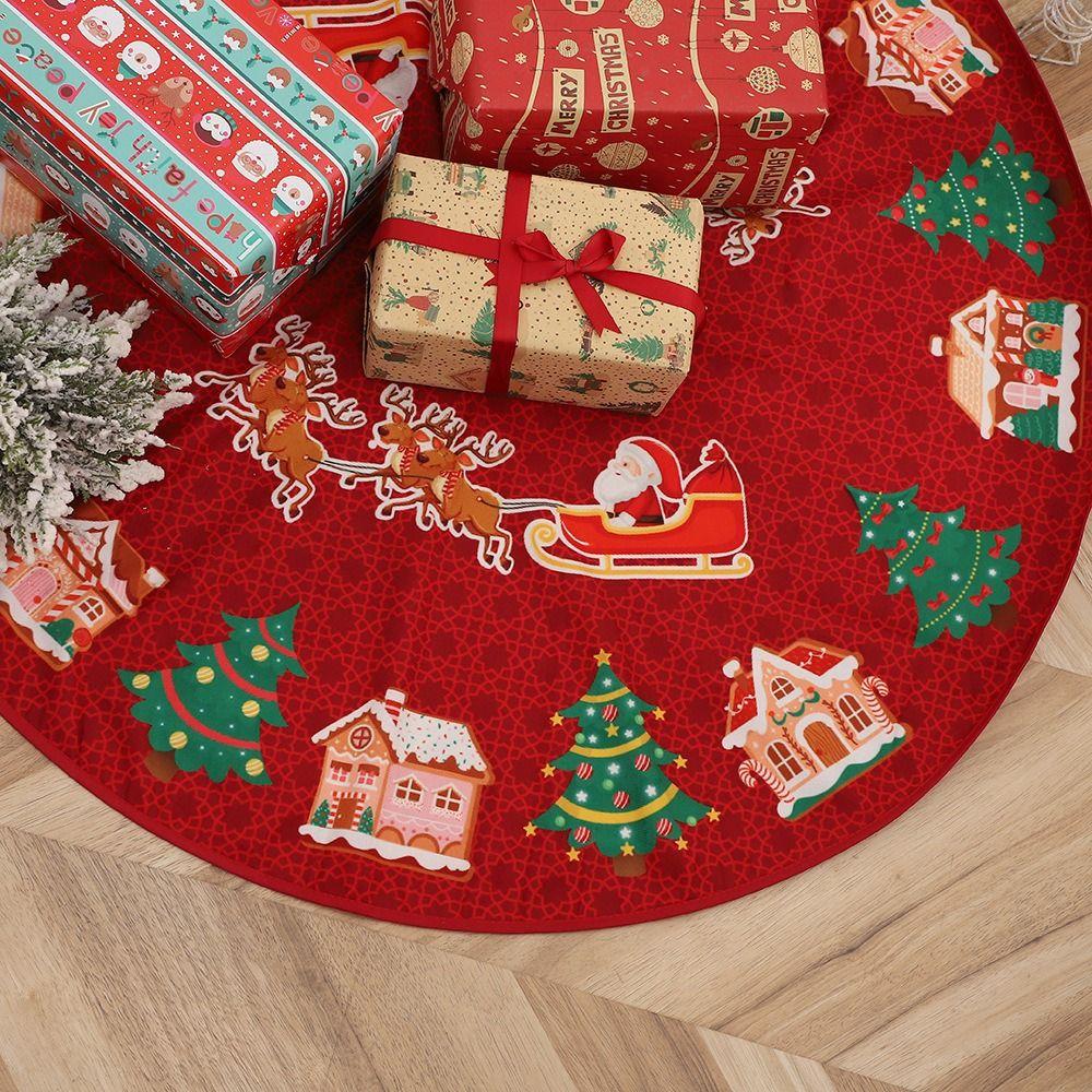 90cm Christmas Tree Apron Round Christmas Base Cover  Christmas Tree Decoration