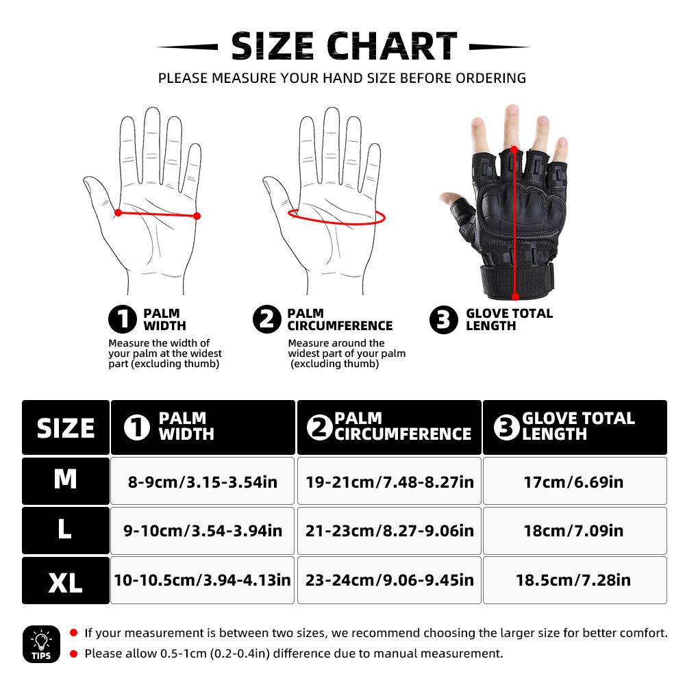 Outdoor Hunting Gloves Fingerless Men Touch Screen Sports Cycling Hiking Camping Shooting Paintball Non-slip Protection Gear Men