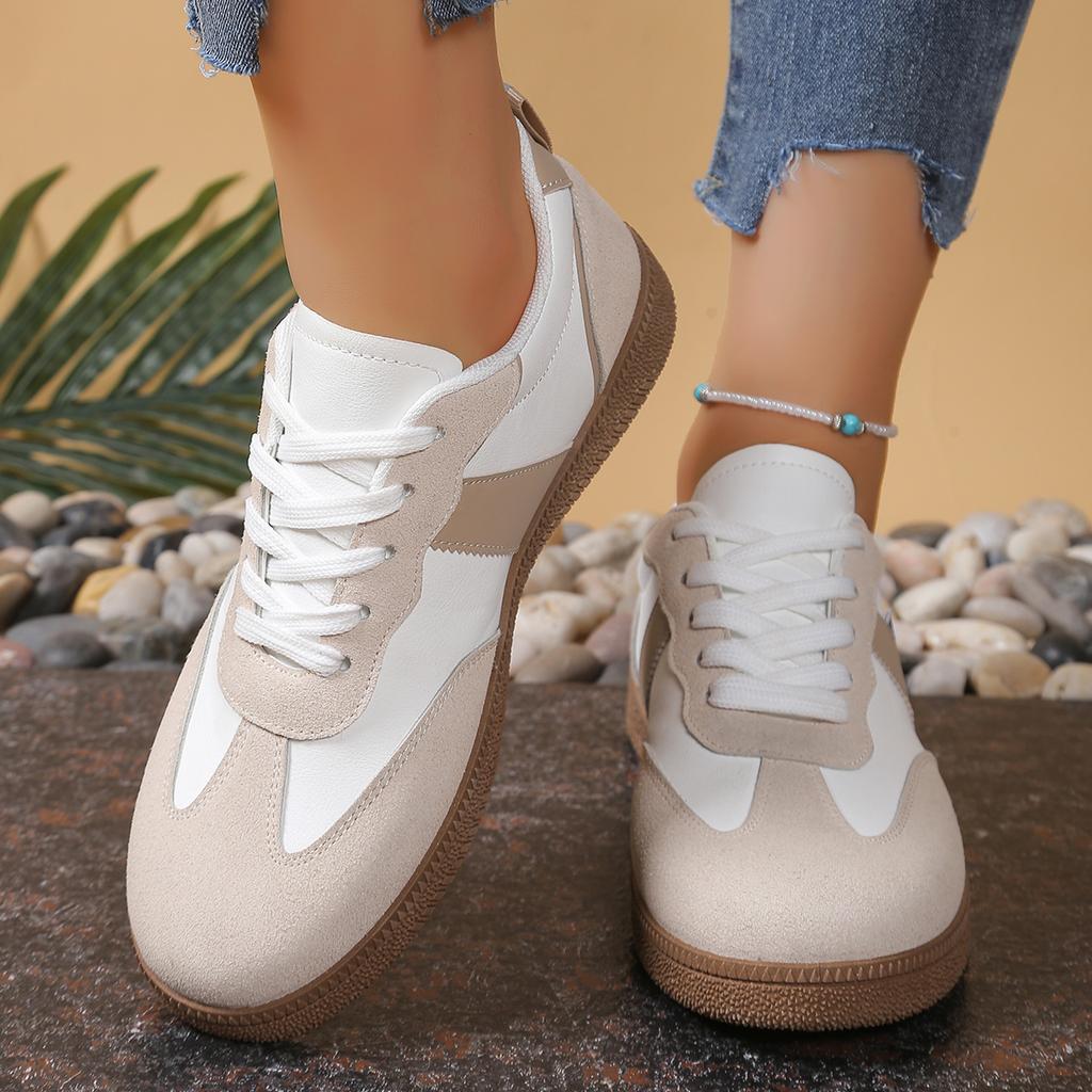 Ladies' fashionable casual sports shoes - comfortable multifunctional lace up shoes, round toe, suitable for all seasons