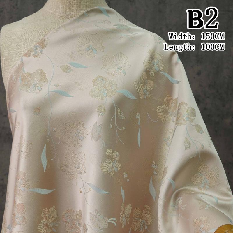 1M Butterfly Jacquard Satin Fabric For Sewing Chinese Hanfu Dress Cheongsam Bag Pillowcase Apparel Material Brocade Fabric
