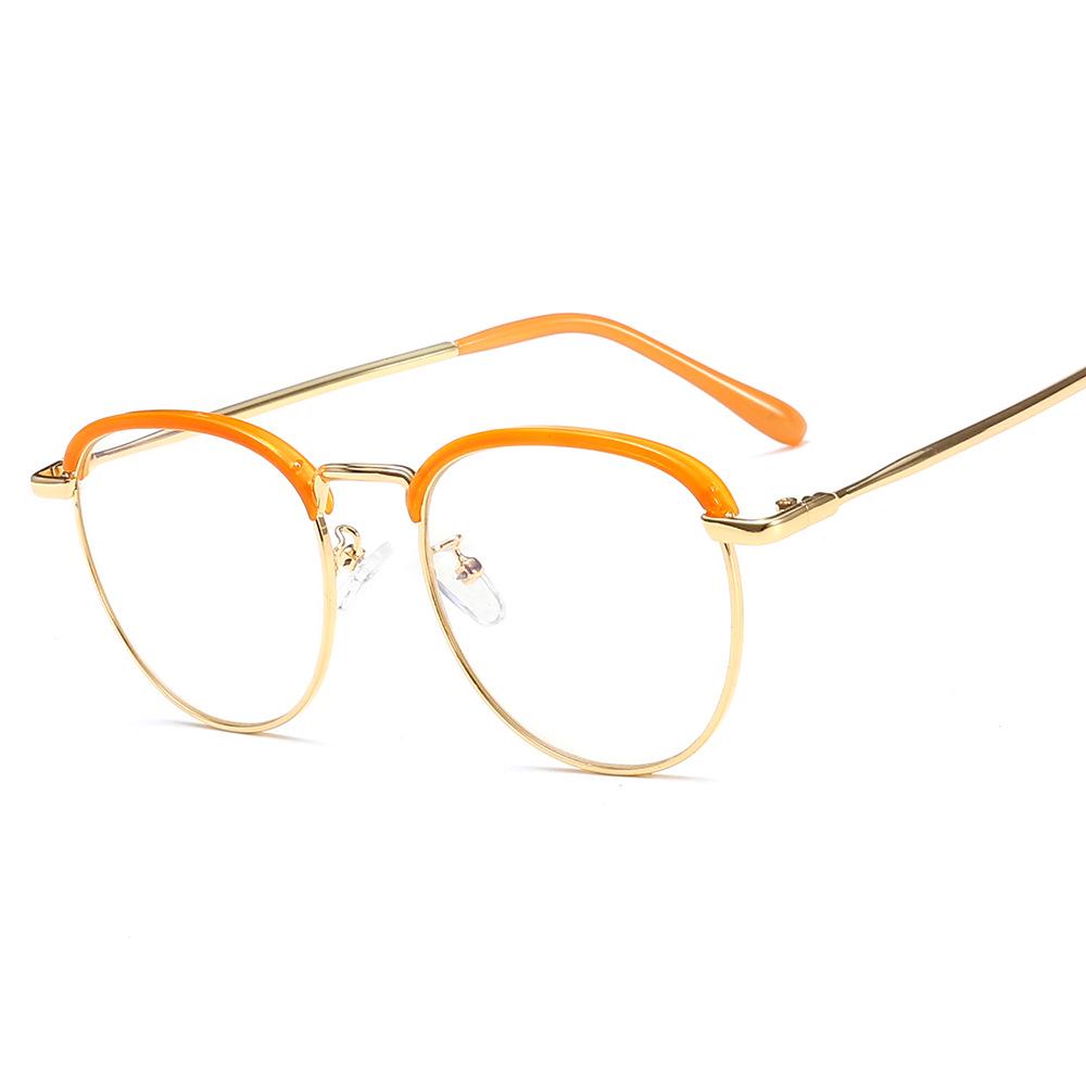 Korean Retro Half-Frame Round Sunglasses for Men & Women