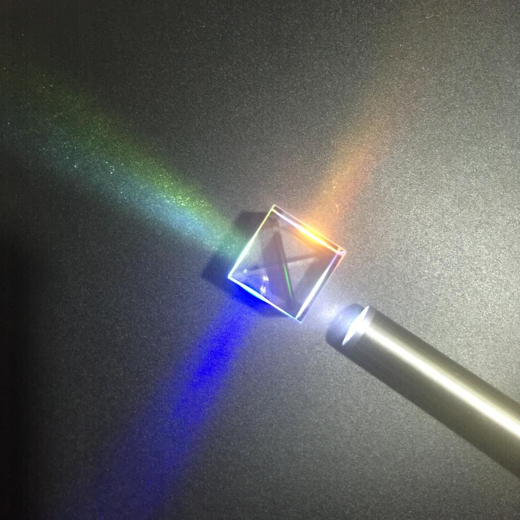 Glass Optical Triple Prism Physics Spectroscope Light Spectrum 303030mm Xcube