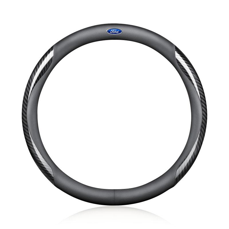 1 st Läder Kolfiber Bil Rattkåpa Biltillbehör För Ford Focus Mondeo MK1 MK2 MK4 MK3 ST Line Kugo Transit Escape Fusion Explorer