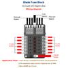 Blocco fusibili per barca marina a 12 Volt, Impermeabile a 12 vie con barra collettrice negativa di terra a 12 vie [100 Amp Max] [Fusibili ATC/ATO] [Indicatore LED] per Auto RV Camion Ecc.