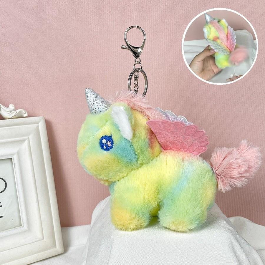 Entzückender Bunter Einhorn Plüsch Schlüsselanhänger Für Kinder Mit Weicher Pp-Baumwollfüllung