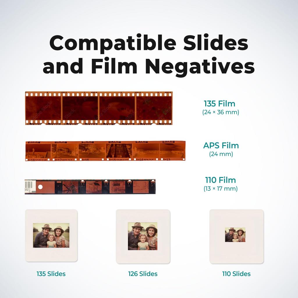 Plustek EFilm V - Film & Slide Scanner Digitizer - Quickly Digitizes 35mm, 110, and APS Film - Compatible with Mac and Windows OS