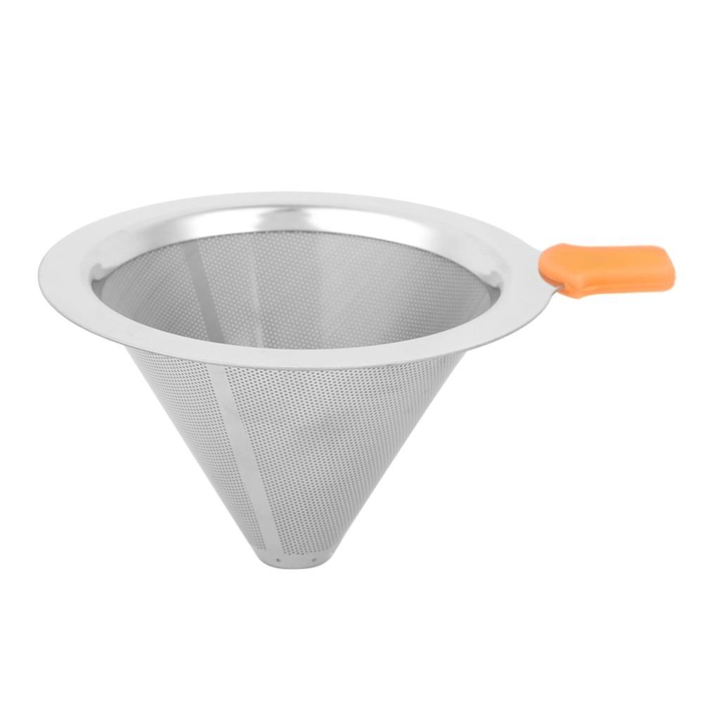 Fine Mesh Reusable Coffee Funnel Stainless Steel Drip Coffee Maker Pour Over Coffee Brewing