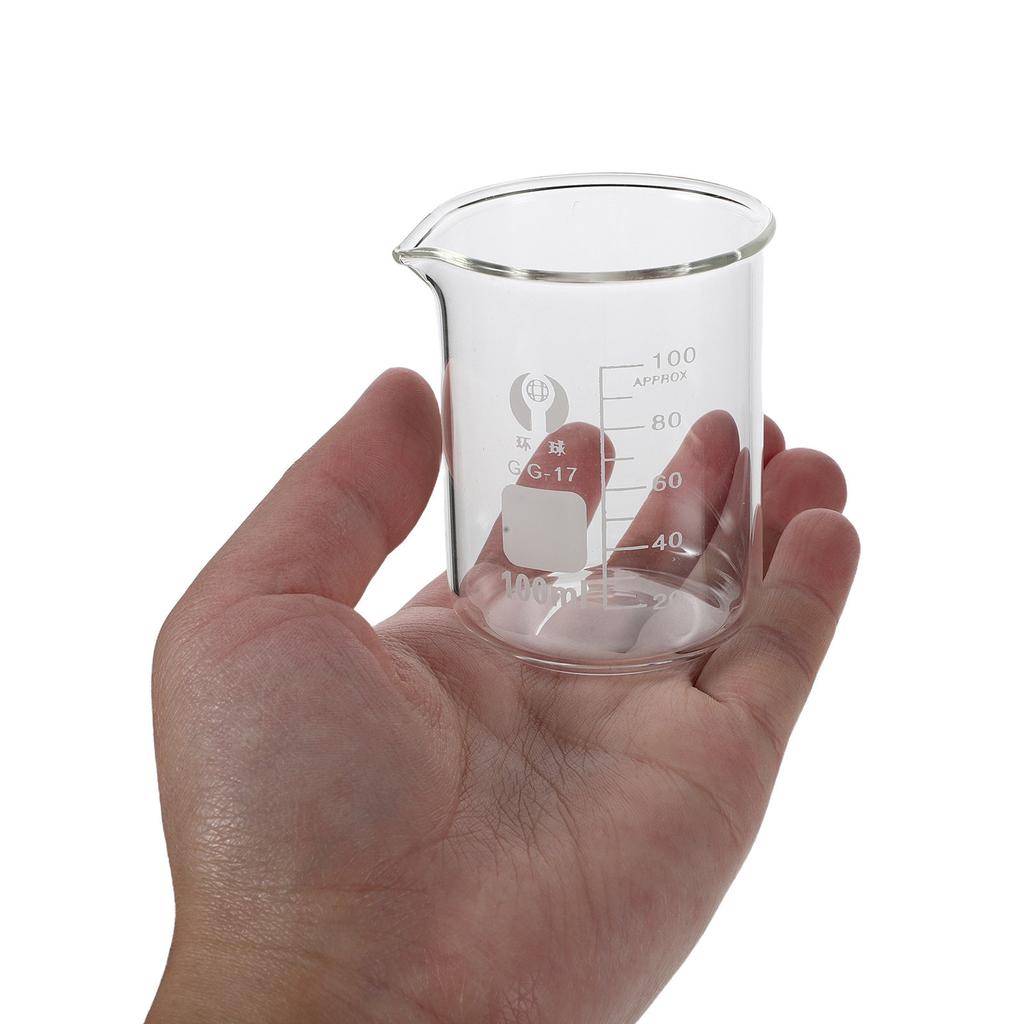 5Pcs Glass Beakers Set 10Ml 25Ml 50Ml 100Ml 250Ml Clear Graduated Laboratory Glassware for Precise Liquid Measurement in Science