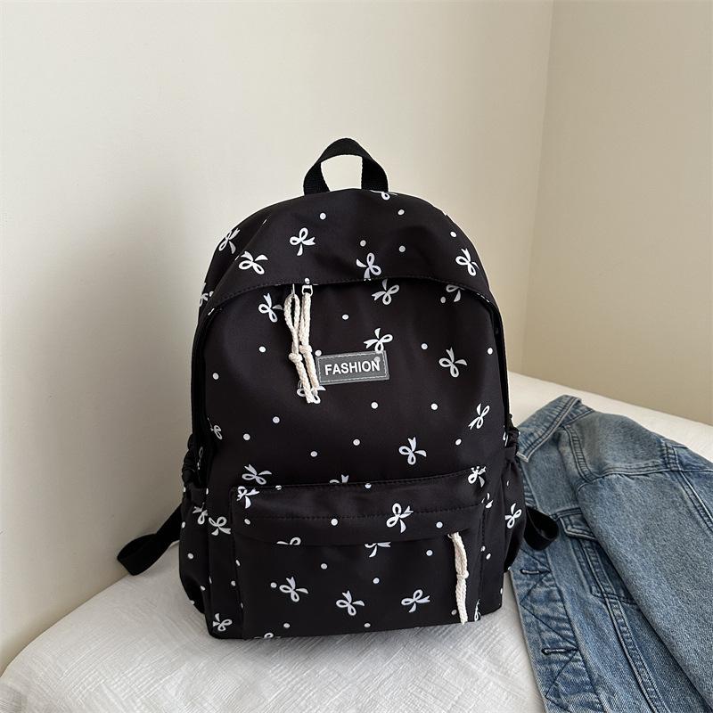 Student Schoolbag New Large-capacity Backpack Student Class Schoolbag Backpack Bow Travel Campus Wind Backpack