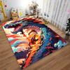 Fiery Blue Dragon Design Rug with Bold Colors for Home Decor Suitable for use as an anti-slip for living room bedroom sofas