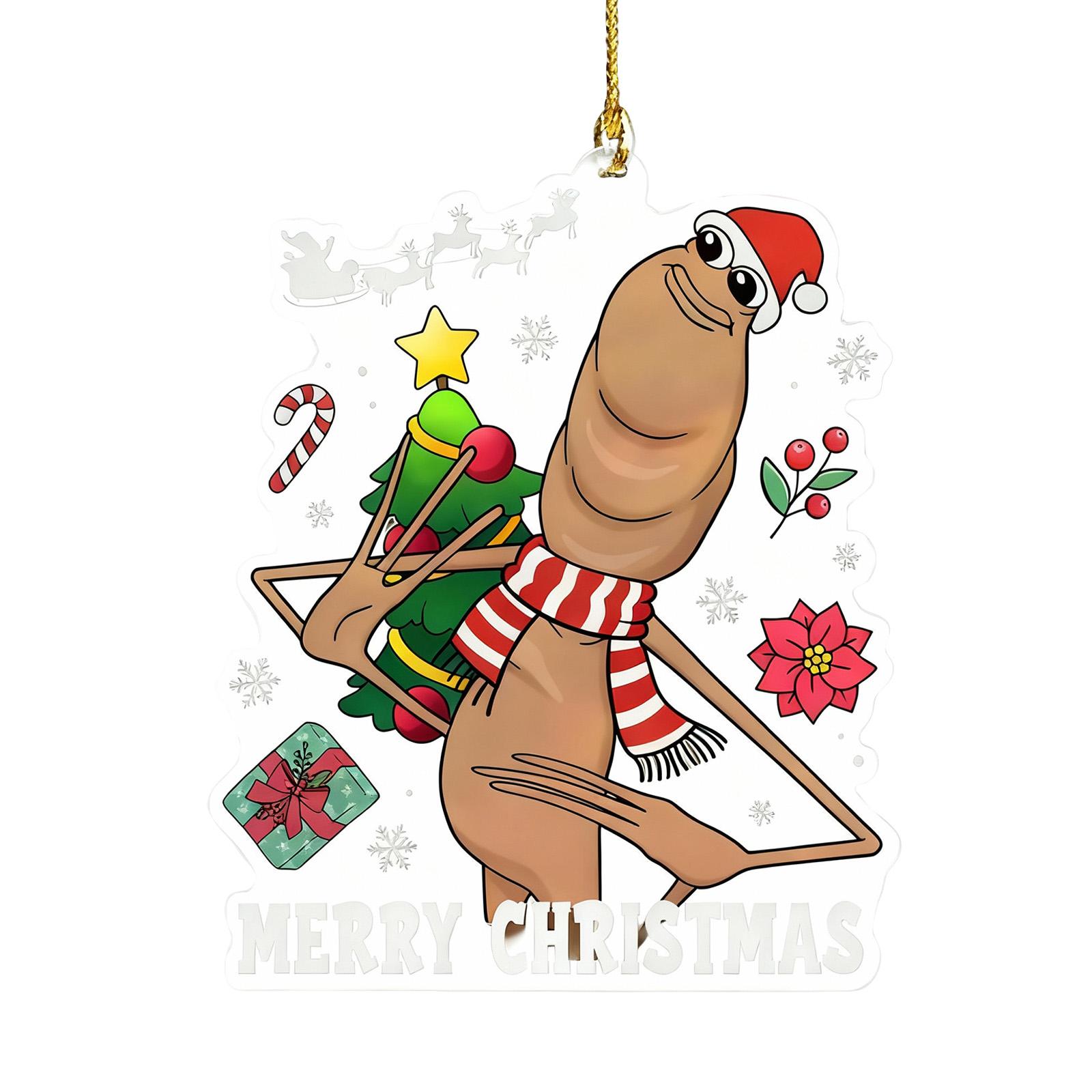 

Червячное Рождество, Акриловые подвесные украшения, Интересные декоративные подвески, Праздничные подарки One Size