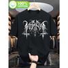 European Sizes Men'S HORNA Gothic Logo Graphic T-Shirt - Heavy Metal Inspired Bold Print, All-Season Comfort