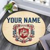 Custom Name,Atlético Madrid pattern round rug,Carpet Rug for Living Room Bedroom Playroom ,Non-slip Floor Mat,Holiday Gifts and Birthday Gifts.