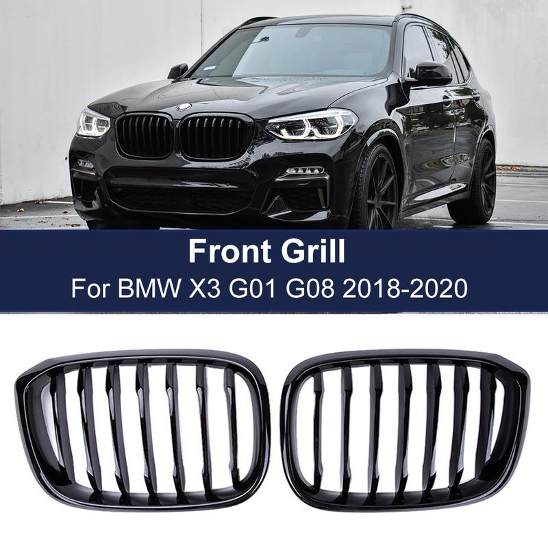 Car Front Kidney Grill For BMW3 4 X3 X4 G01 G02 G08 2018- Single Line 1Slat Gloss Matte Black Bumper Racing Grills