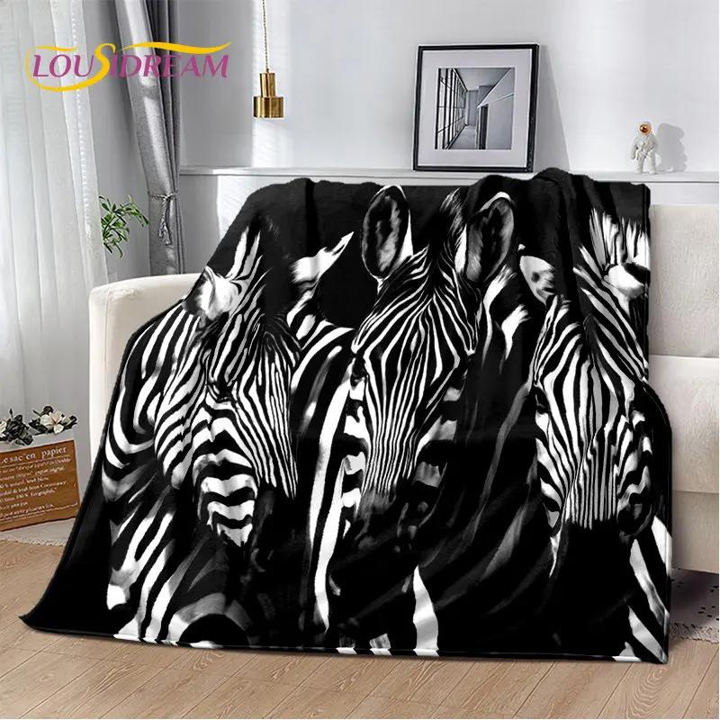 Wildtier Zebra Weiche Plüschdecke, Flanelldecke Überwurfdecke für Wohnzimmer Schlafzimmer Bett Sofa Picknick Abdeckung Bettdecke Kinder