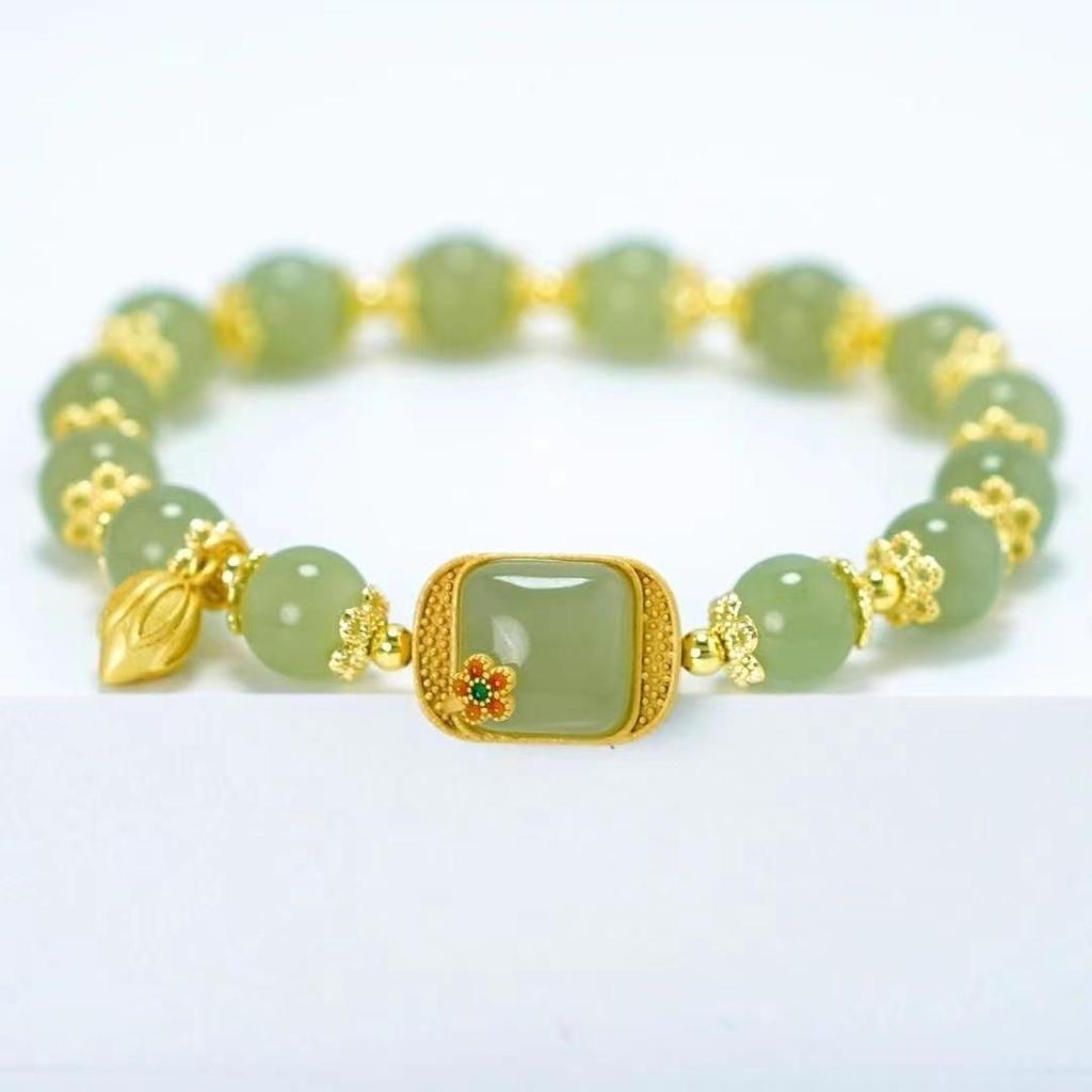 New Women's Mori Style Butterfly Glass Bracelet with Colorful Crackle Beads