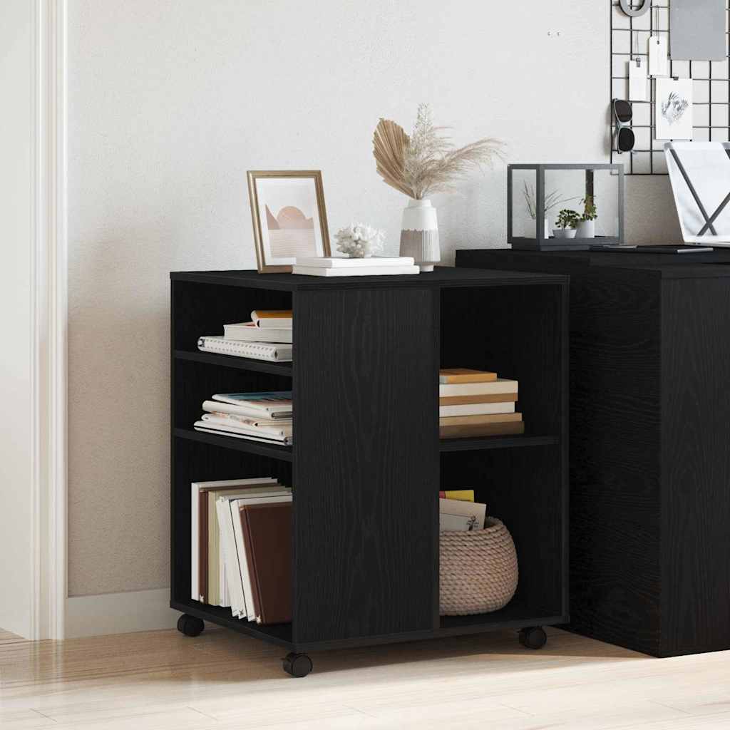 Storage Cabinet Black Oak Look 60 X 53 X 72.5 Cm