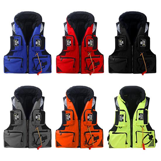 Life Vest Multi-pocket Detachable Large Buoyancy Bright Color Abrasion-resistant Water Assist Comfortable