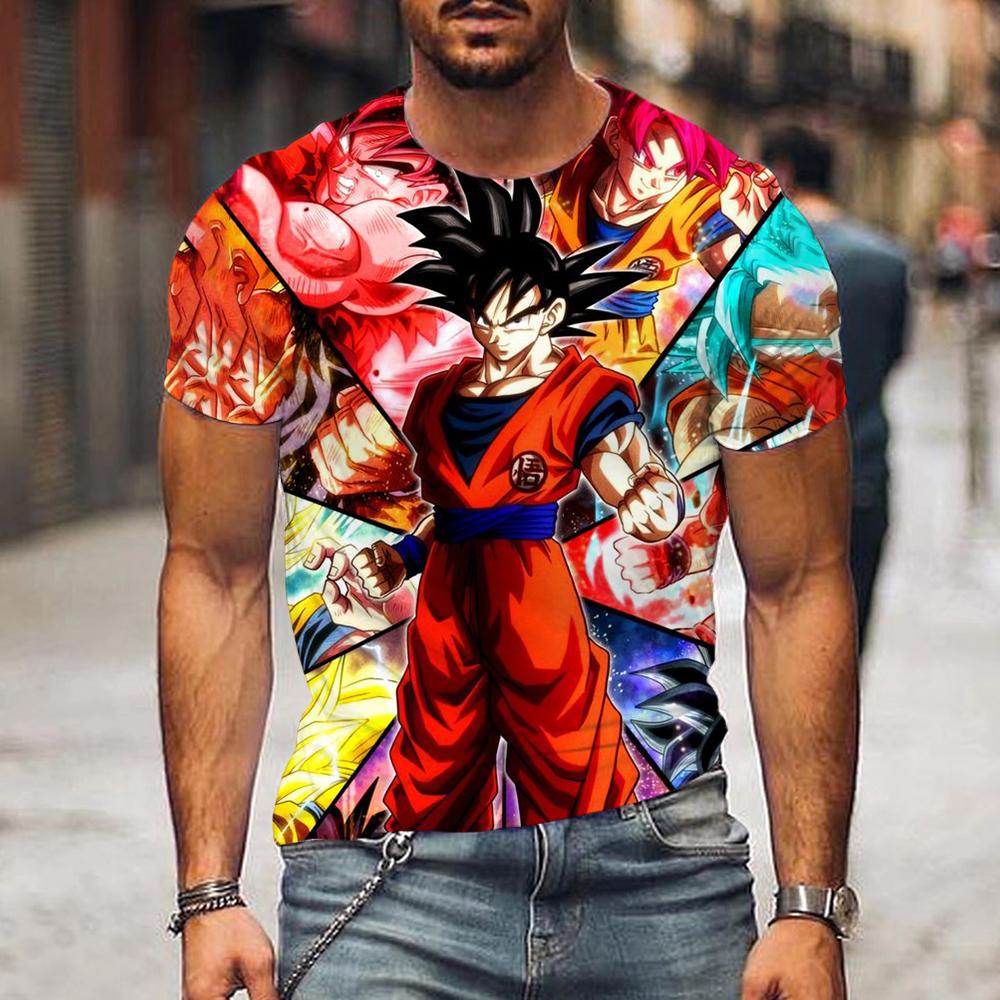 

Жемчуг дракона, летние модные футболки с 3D принтом для мужчин, повседневные футболки с круглым вырезом и короткими рукавами, уличная одежда, свободные топы в стиле аниме XXXL