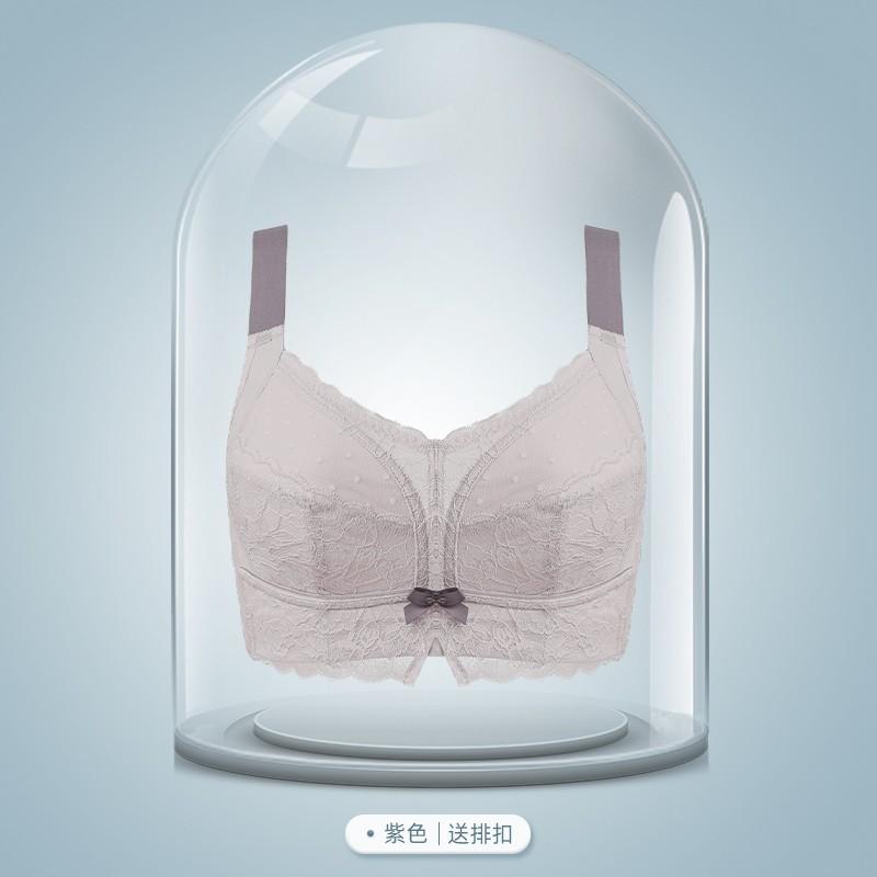 Summer ultra-thin large-breasted small underwear women's all-inclusive steel-free white sexy large-size bra
